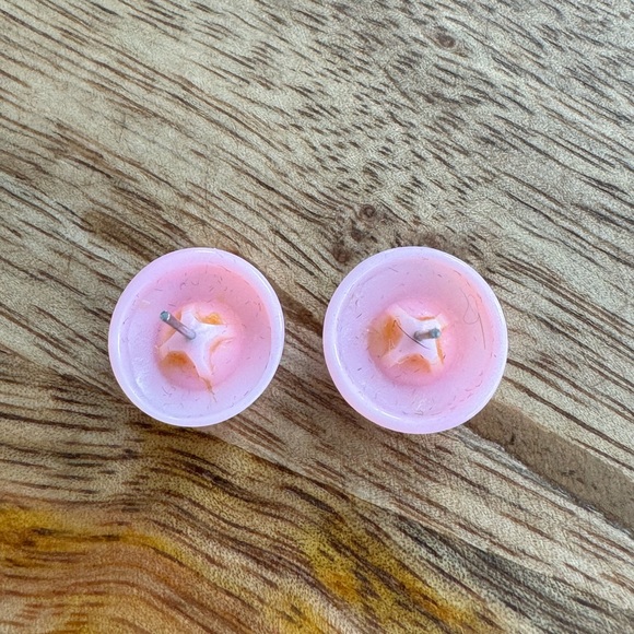 Candy Dot Stud Round Earrings Pink - Picture 3 of 7